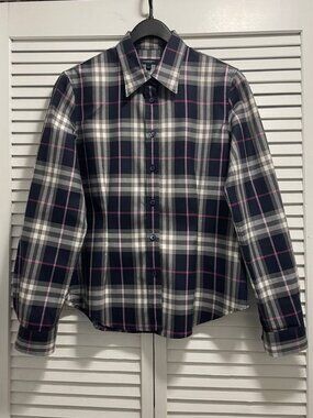 Burberry Womens Plaid Shirt Nova Check Cotton L Fits M EUC